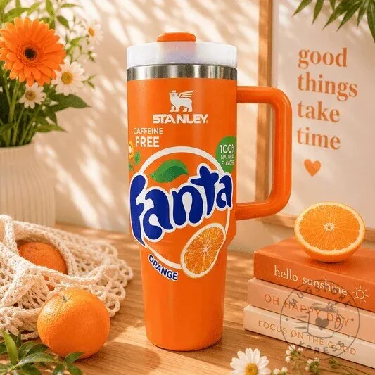 Stanley Fanta Orange Caffeine Free Insulated Travel Tumbler with Handle 3 Stanley Fanta Orange Caffeine Free Insulated Travel Tumbler with Handle