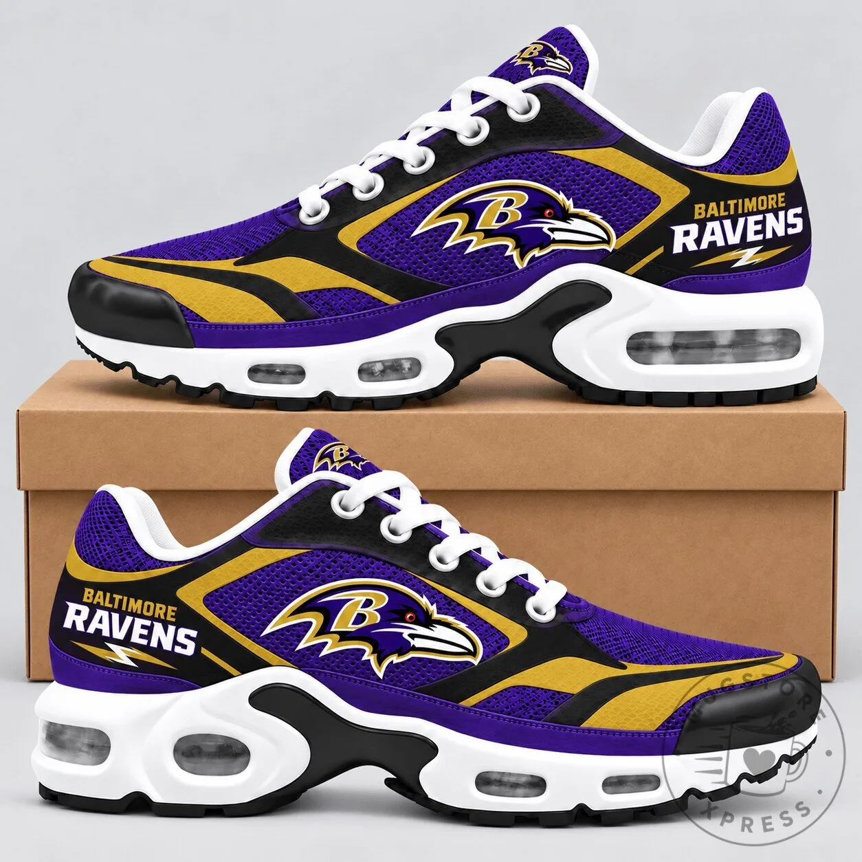 Baltimore Ravens NFL Team Logo Purple Gold Air Max Running Shoes 1 Baltimore Ravens NFL Team Logo Purple Gold Air Max Running Shoes