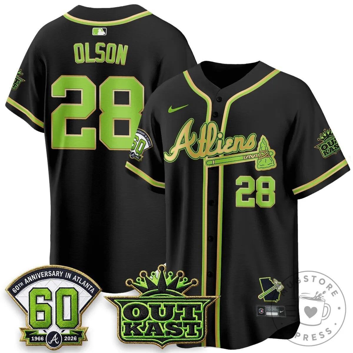 Atlanta Braves Ronald Acuna Jr. Outkast Atliens Baseball Jersey 55 Atlanta Braves Ronald Acuna Jr. Outkast Atliens Baseball Jersey