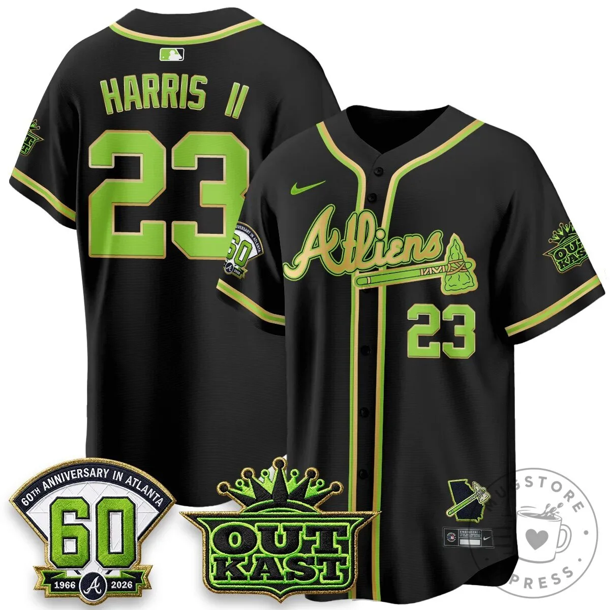 Atlanta Braves Ronald Acuna Jr. Outkast Atliens Baseball Jersey 59 Atlanta Braves Ronald Acuna Jr. Outkast Atliens Baseball Jersey