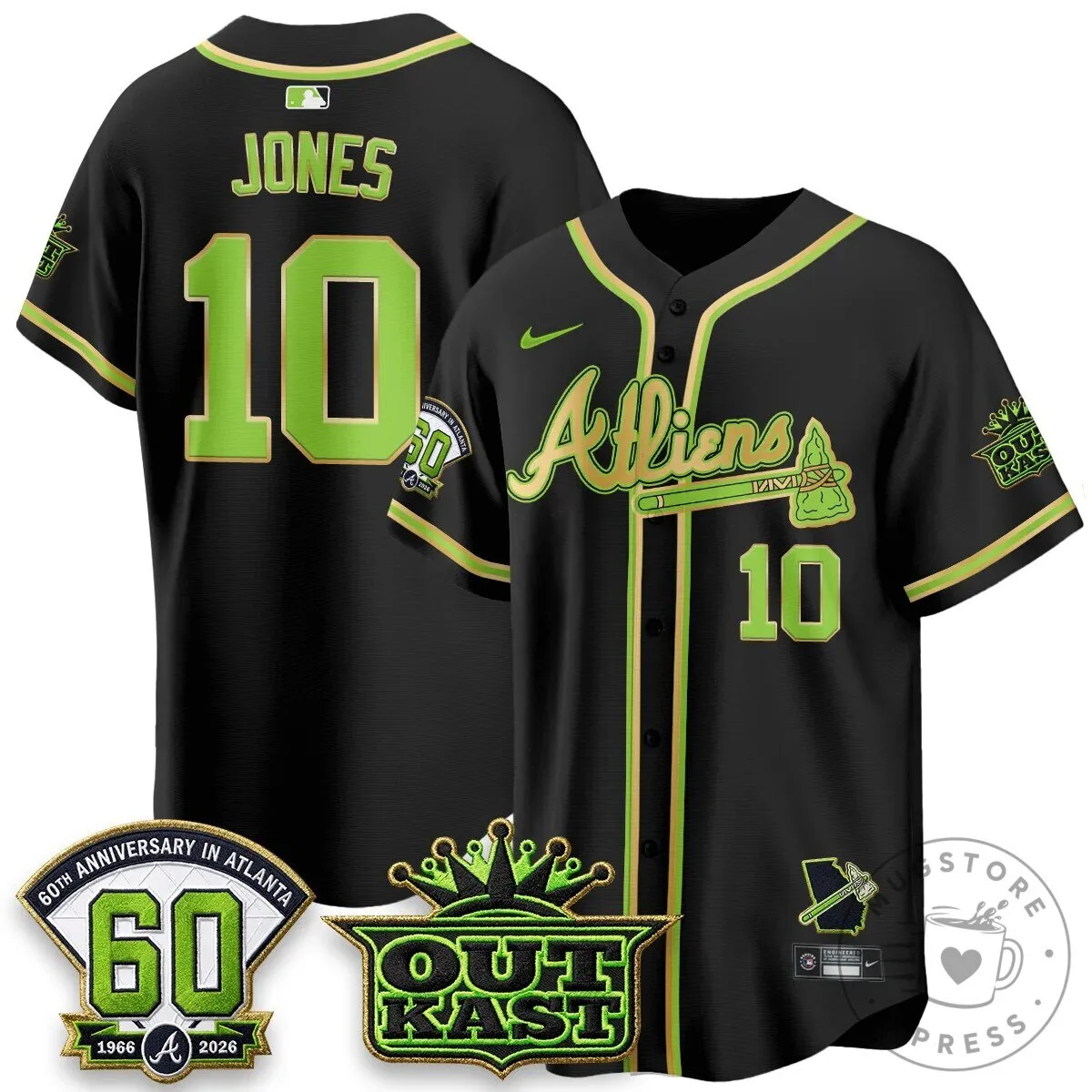 Atlanta Braves Ronald Acuna Jr. Outkast Atliens Baseball Jersey 61 Atlanta Braves Ronald Acuna Jr. Outkast Atliens Baseball Jersey