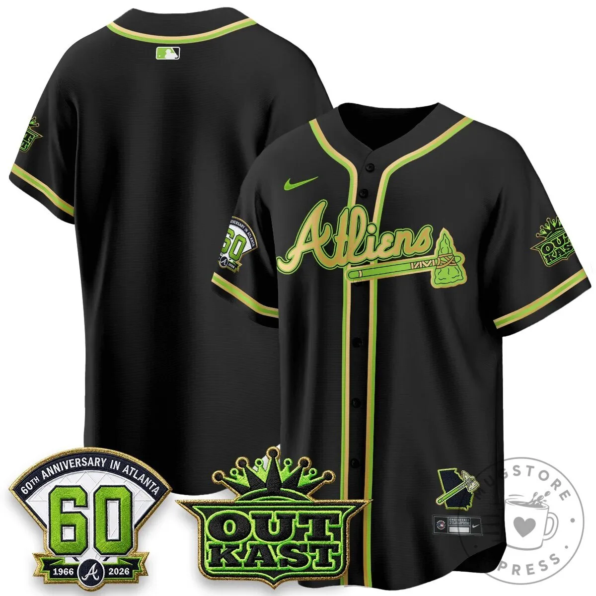 Atlanta Braves Ronald Acuna Jr. Outkast Atliens Baseball Jersey 62 Atlanta Braves Ronald Acuna Jr. Outkast Atliens Baseball Jersey