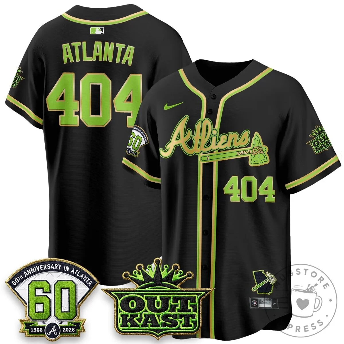Atlanta Braves Ronald Acuna Jr. Outkast Atliens Baseball Jersey 66 Atlanta Braves Ronald Acuna Jr. Outkast Atliens Baseball Jersey