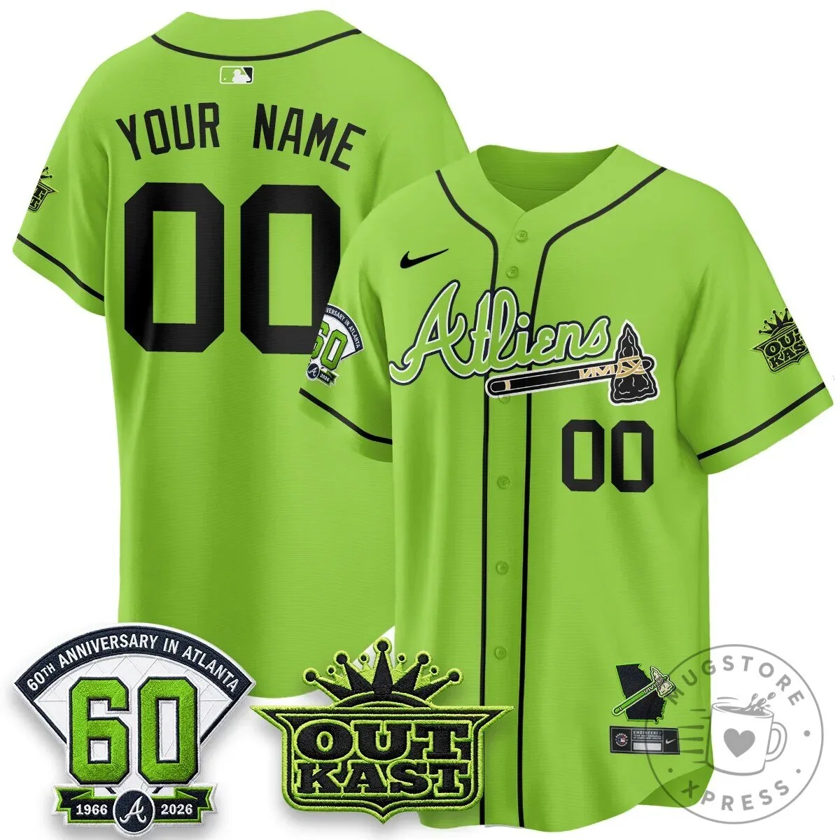 Atlanta Braves Ronald Acuna Jr. Outkast Atliens Baseball Jersey 76 Atlanta Braves Ronald Acuna Jr. Outkast Atliens Baseball Jersey