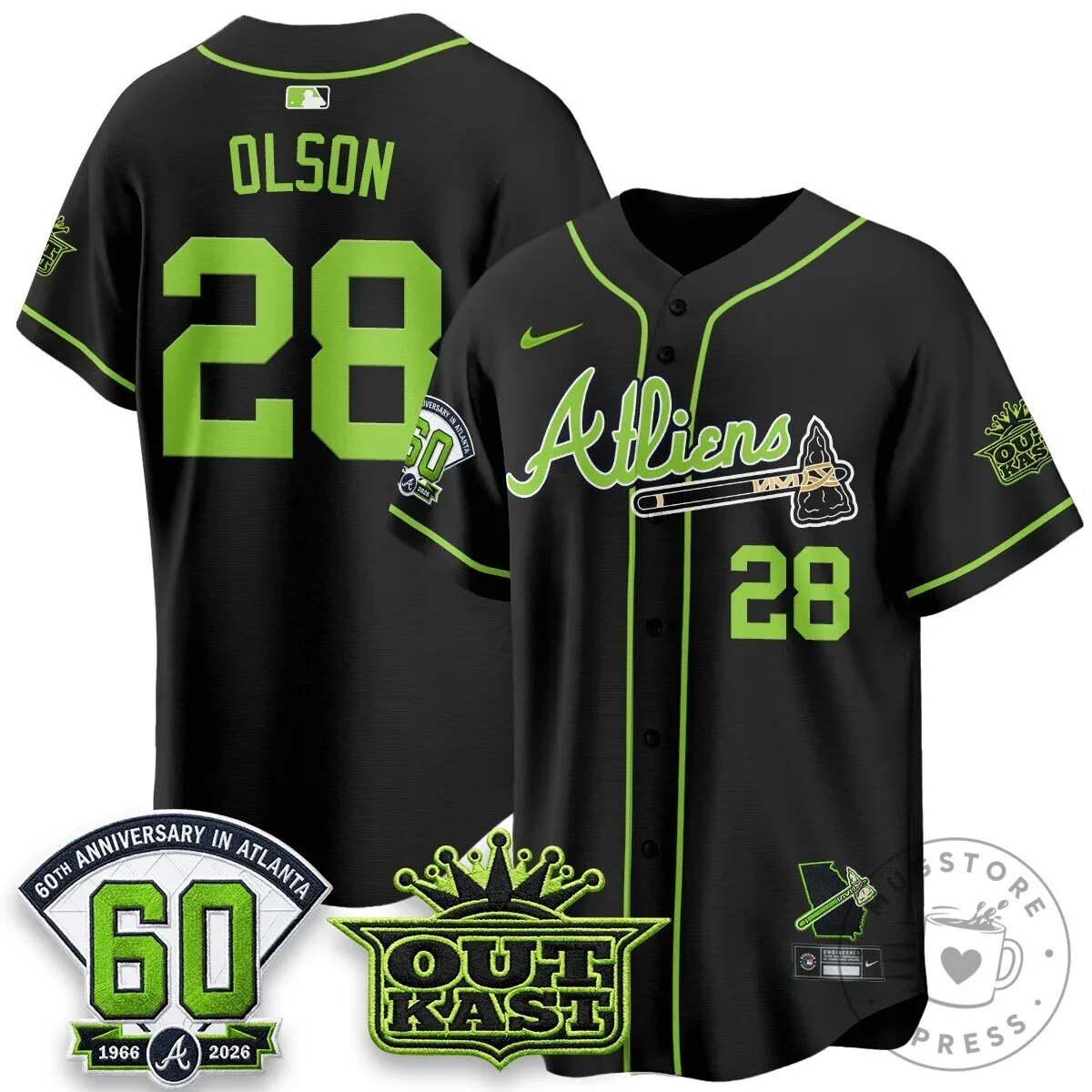 Atlanta Braves Ronald Acuna Jr. Outkast Atliens Baseball Jersey 94 Atlanta Braves Ronald Acuna Jr. Outkast Atliens Baseball Jersey