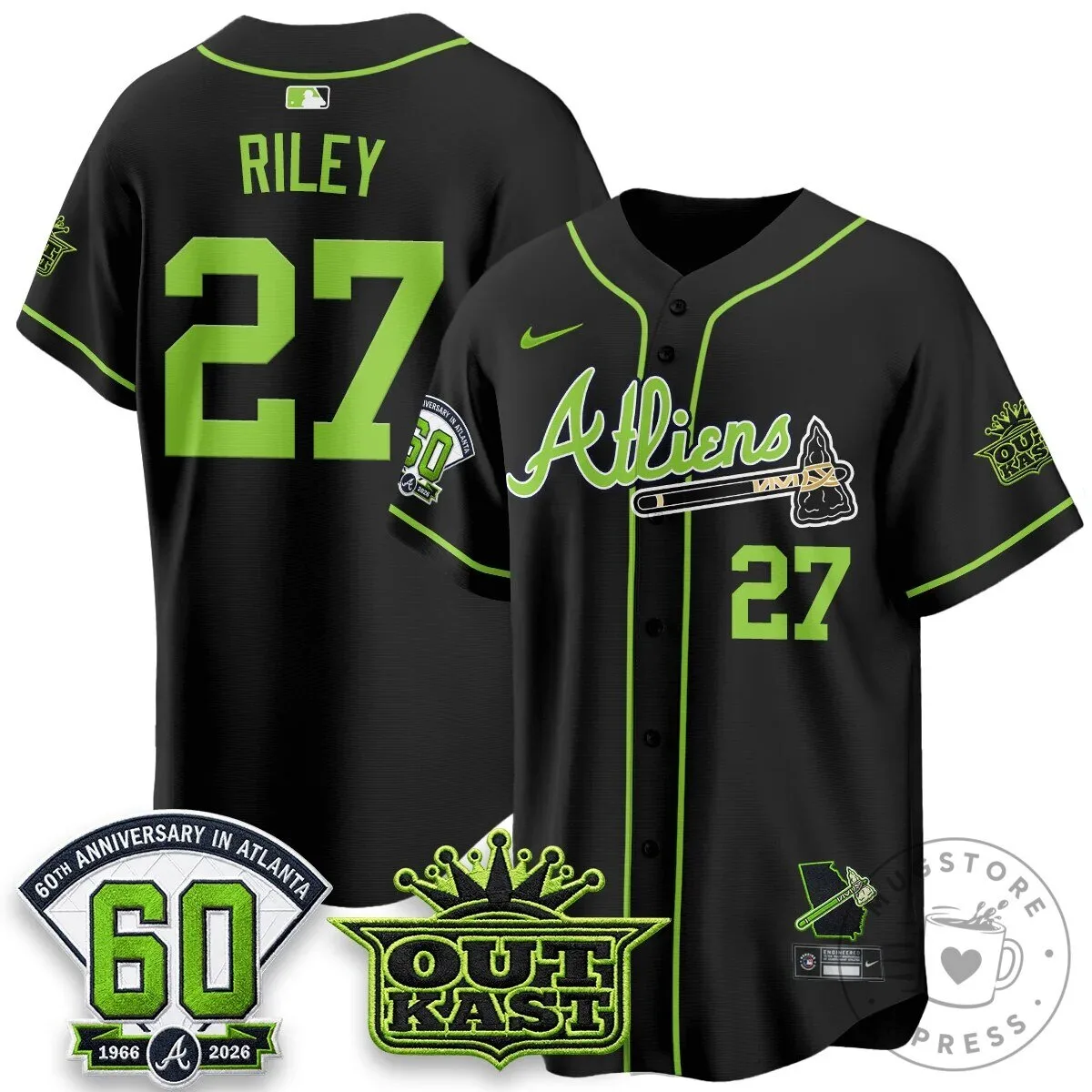 Atlanta Braves Ronald Acuna Jr. Outkast Atliens Baseball Jersey 95 Atlanta Braves Ronald Acuna Jr. Outkast Atliens Baseball Jersey