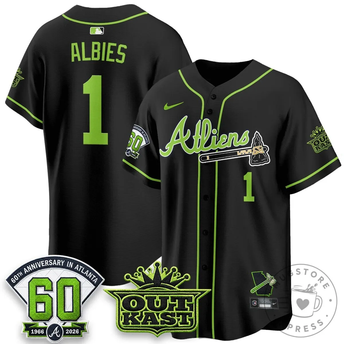 Atlanta Braves Ronald Acuna Jr. Outkast Atliens Baseball Jersey 96 Atlanta Braves Ronald Acuna Jr. Outkast Atliens Baseball Jersey