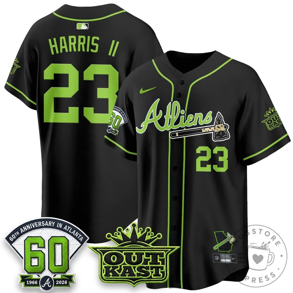 Atlanta Braves Ronald Acuna Jr. Outkast Atliens Baseball Jersey 98 Atlanta Braves Ronald Acuna Jr. Outkast Atliens Baseball Jersey