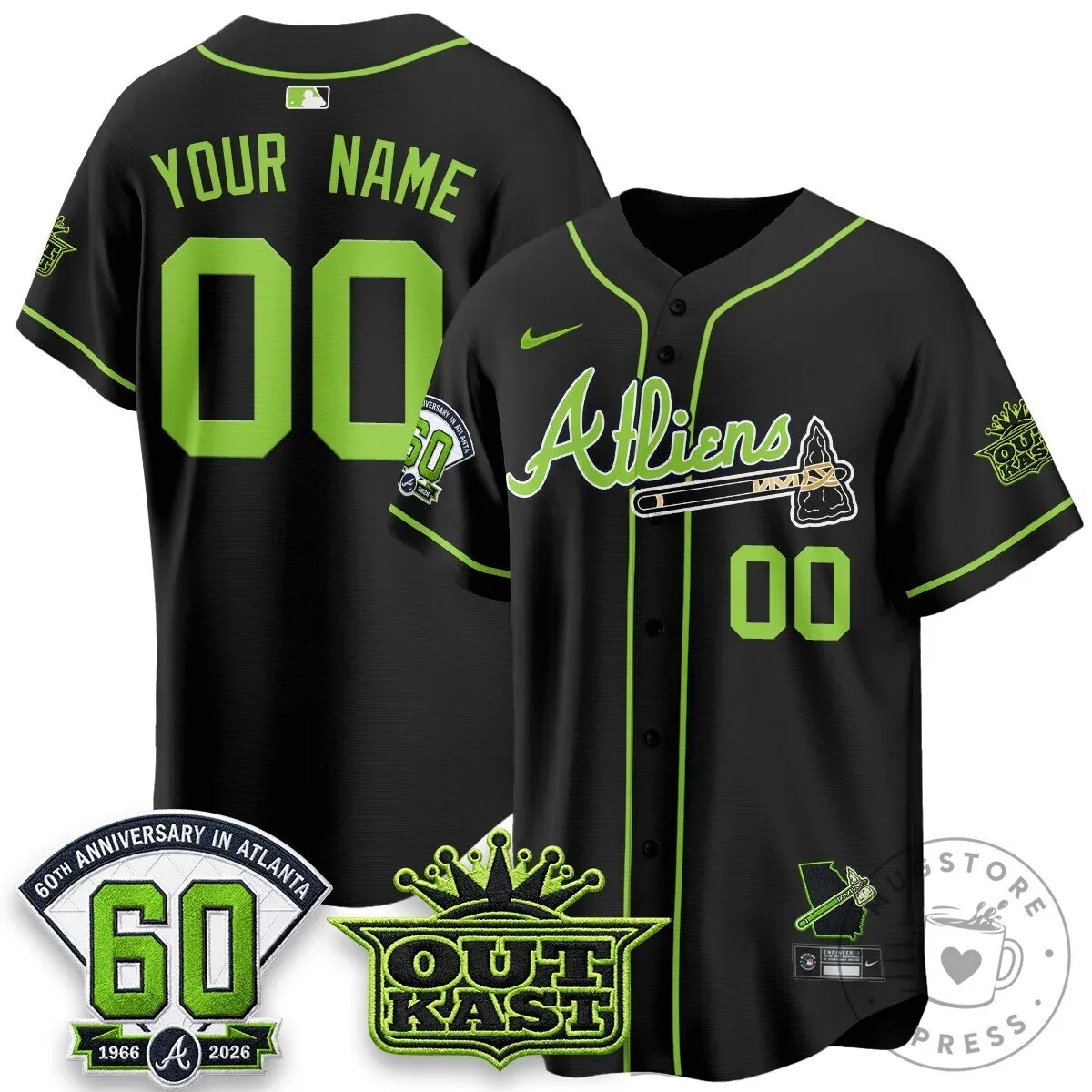 Atlanta Braves Ronald Acuna Jr. Outkast Atliens Baseball Jersey 102 Atlanta Braves Ronald Acuna Jr. Outkast Atliens Baseball Jersey