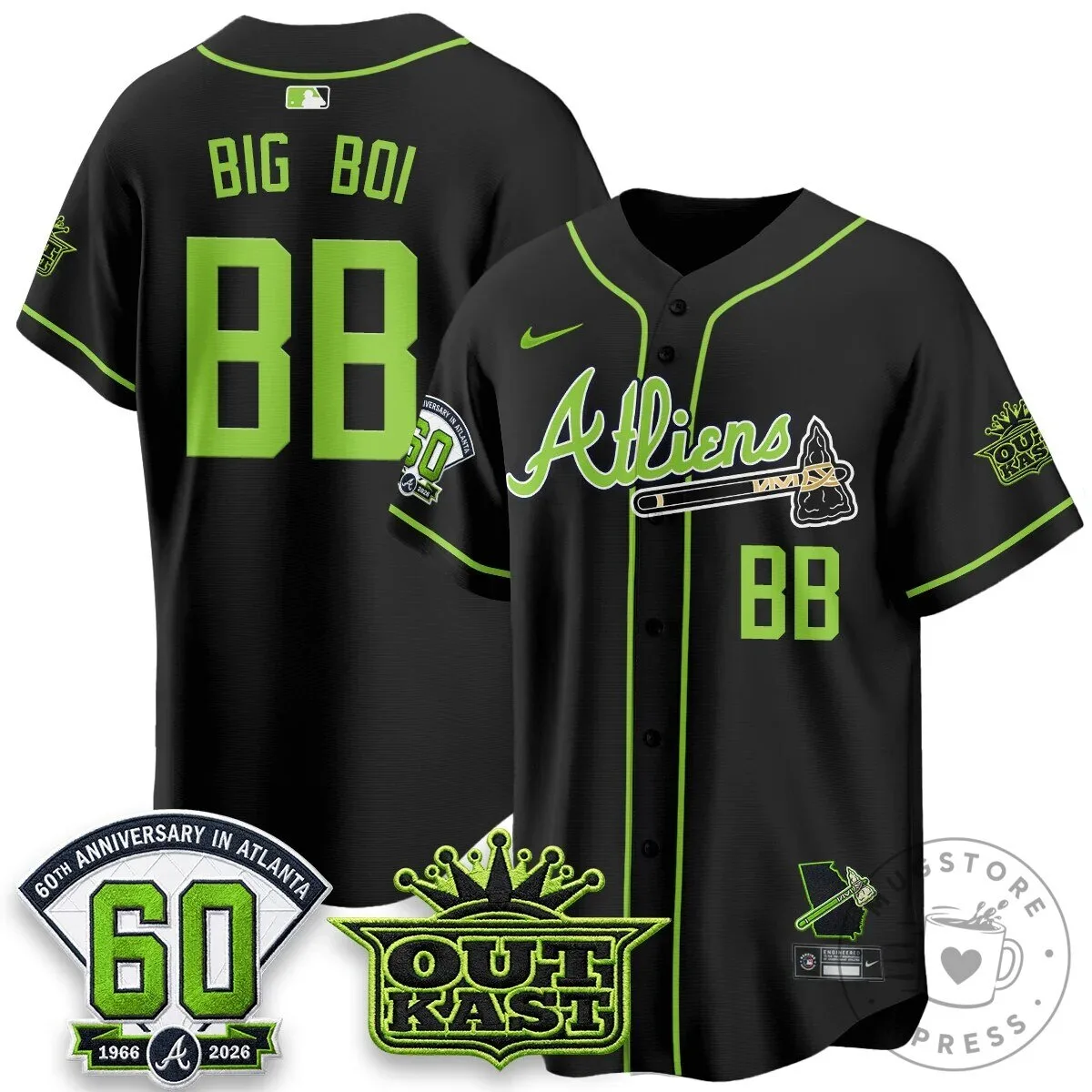 Atlanta Braves Ronald Acuna Jr. Outkast Atliens Baseball Jersey 103 Atlanta Braves Ronald Acuna Jr. Outkast Atliens Baseball Jersey