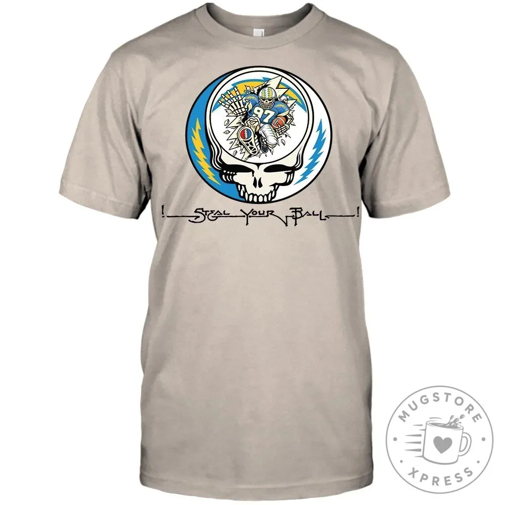 Grateful Dead Steal Your Ball Los Angeles Chargers Football T-Shirt 3 Grateful Dead Steal Your Ball Los Angeles Chargers Football T-Shirt