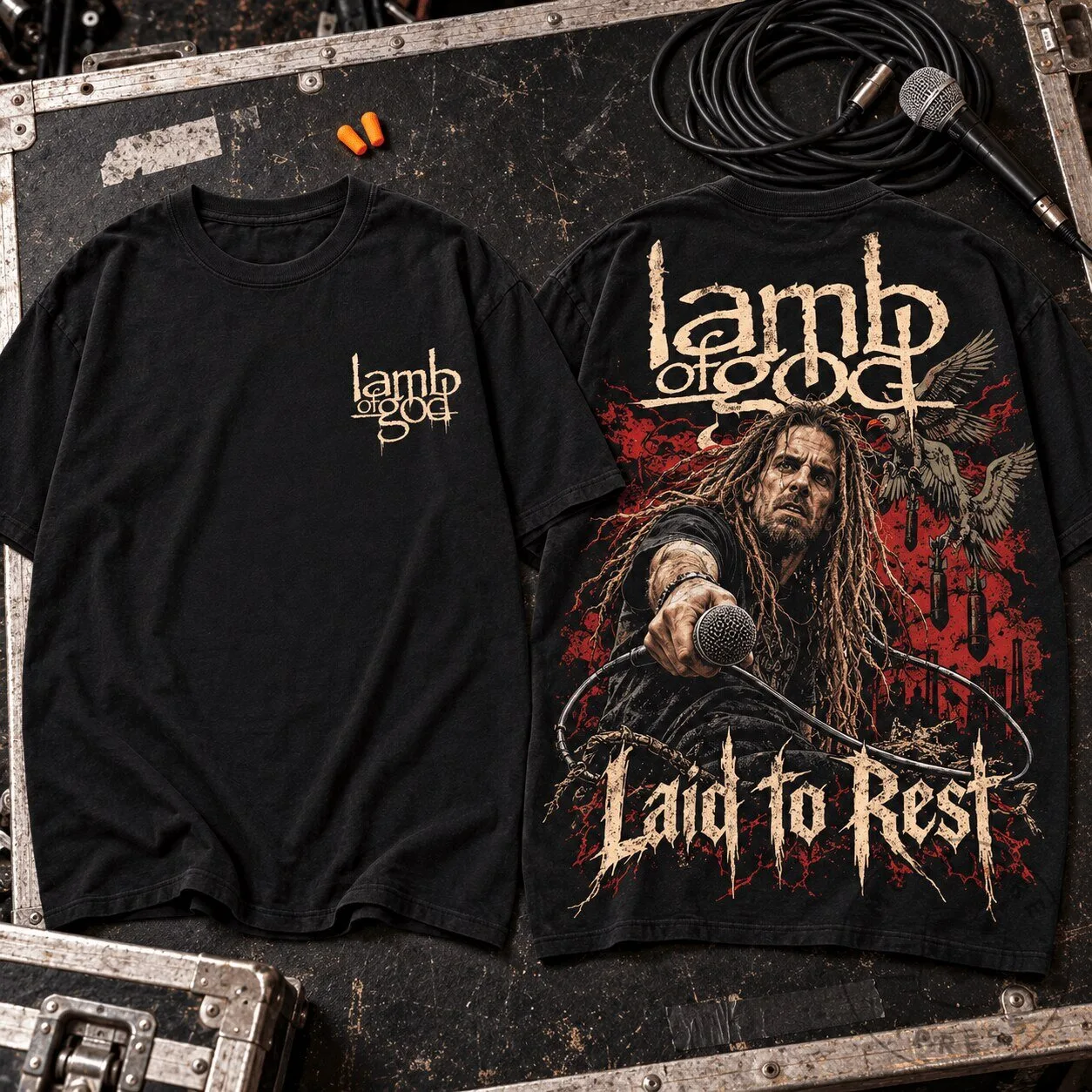 Lamb of God Laid to Rest Live Performance Black T-Shirt