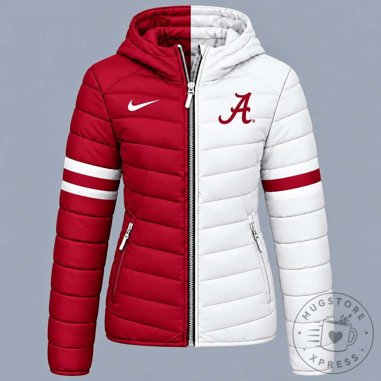 Alabama Crimson Tide NCAA Game Day Split-Panel Hooded Puffer Jacket