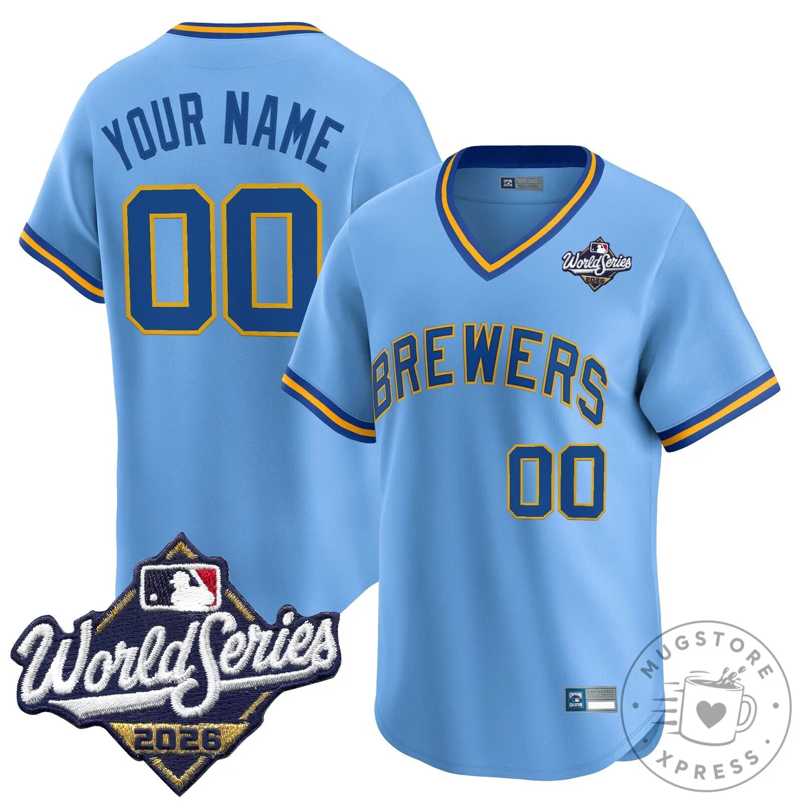 2026 World Series Custom Jersey for Milwaukee Brewers Baseball